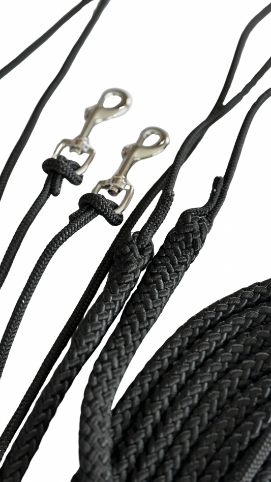 Dubbele longeerlijn - plat breed touw
