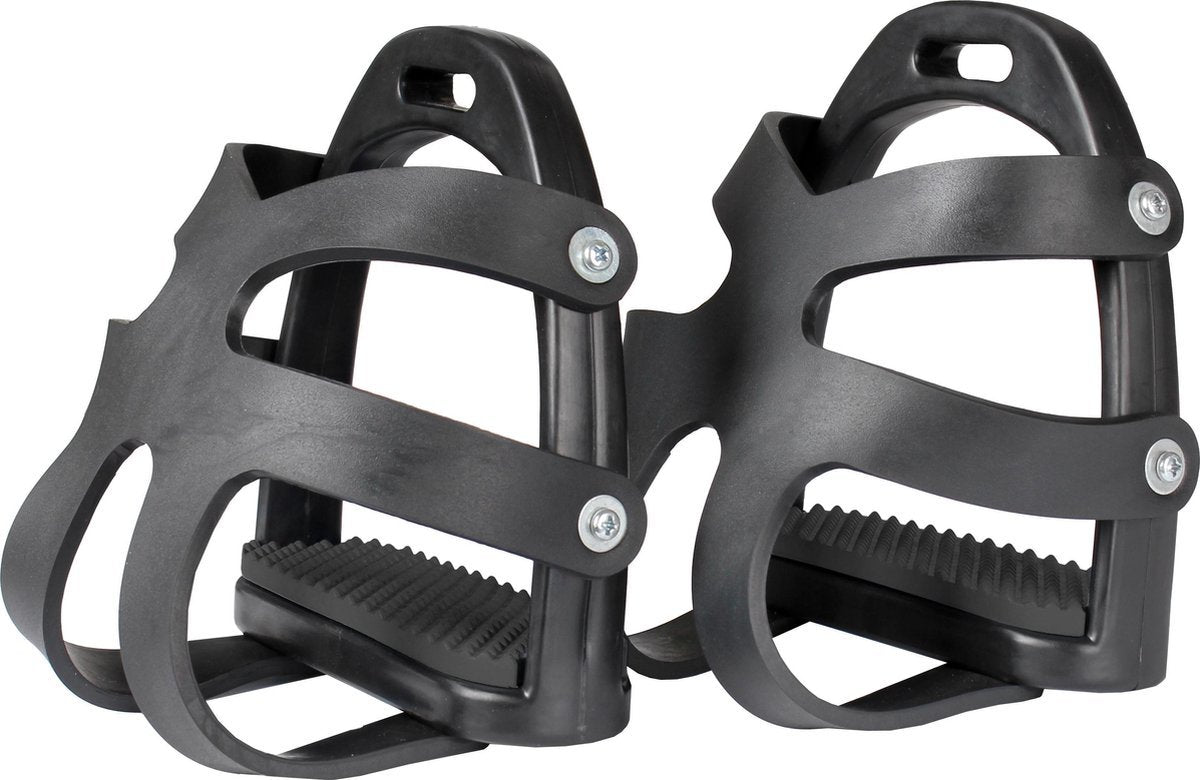 Plastic stirrups with basket