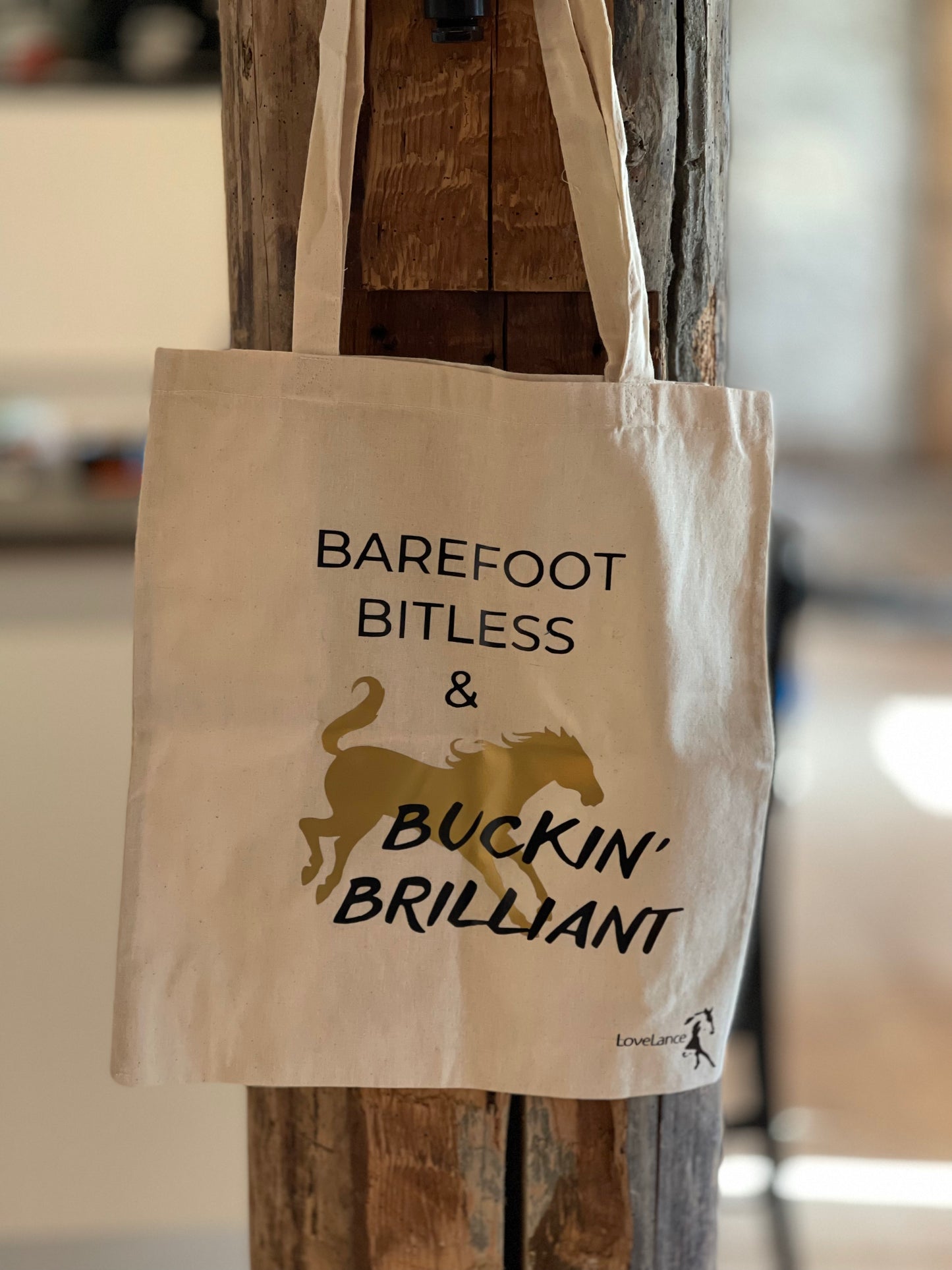 Katoenen tas met paardenprint